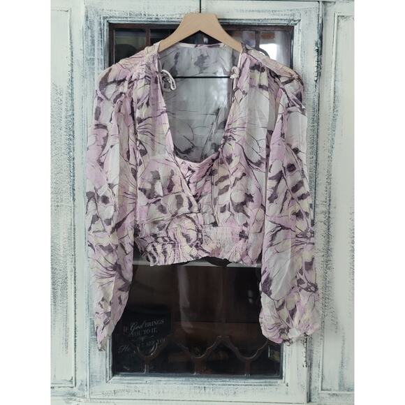 Anthropologie Sheer Peasant V-Neck Top - New - Small - Picture 7 of 7